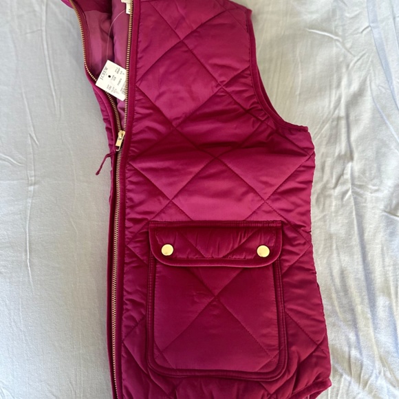 J.Crew quilted vest, magenta/fuschia, NWT, small - Picture 3 of 5
